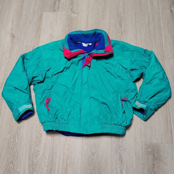 Vintage 90s Columbia Bugaboo 3-in-1 Mens XL Teal Purple Colorblock Ski Jacket - Picture 1 of 8